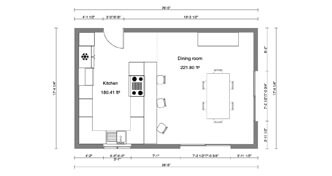 2D floorplan of a kitchen