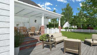 Backyard Porch rendered with Cedreo