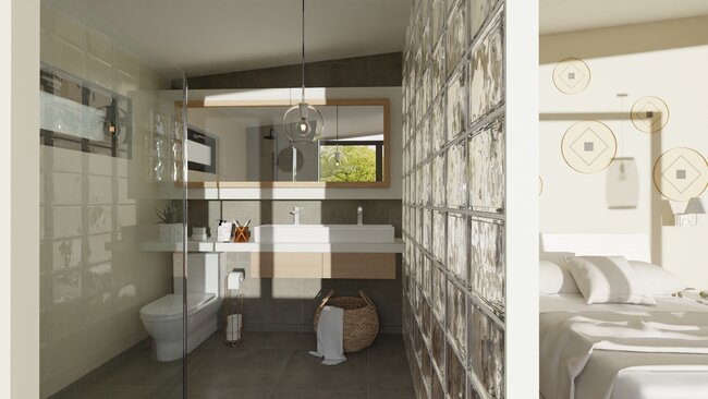 smal bathroom with glass example
